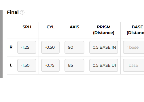 sight examination management